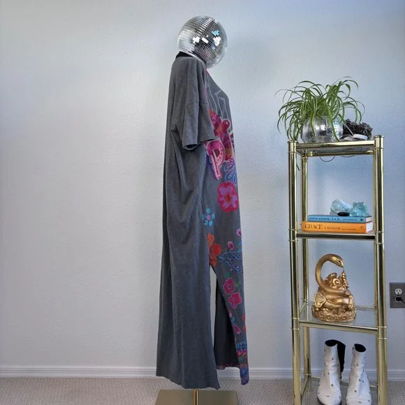 NATURAL LIFE | Life is a Canvas Maxi T-shirt Dress, Medium, Cotton, Peace - Picture 3 of 16